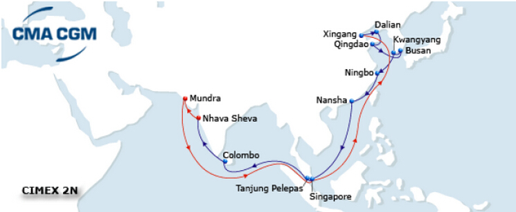 CMA CGM reshuffles its services from Asia to Indian Sub-Continent West Coast